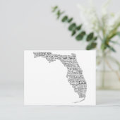 Florida USA Slang Word Art Map Briefkaart (Staand voorkant)