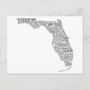 Florida USA Slang Word Art Map Briefkaart