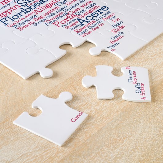 Florida USA Slang Word Art Map Jigzaag Puzzle Legpuzzel (Zijkant)