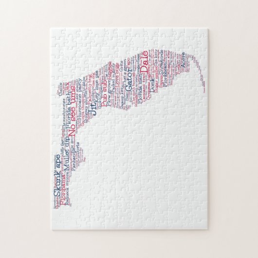 Florida USA Slang Word Art Map Jigzaag Puzzle Legpuzzel (Verticaal)