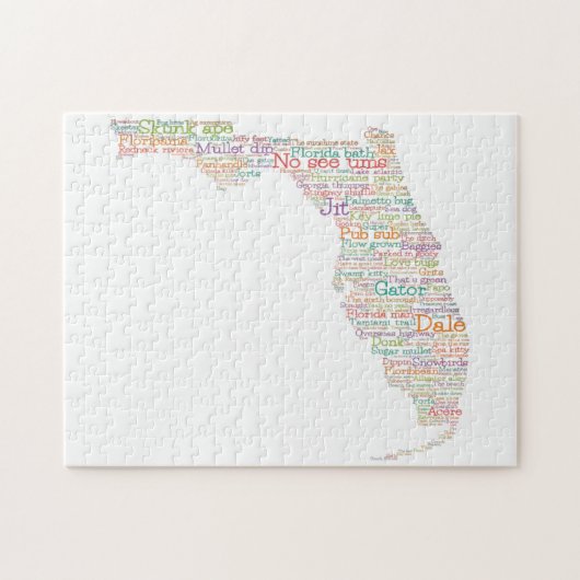 Florida USA Slang Word Art Map Legpuzzel (Horizontaal)