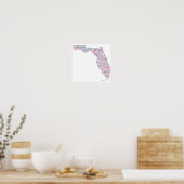 Florida USA Slang Word Art Map Poster (Keuken)