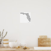Florida USA Slang Word Art Map Poster (Keuken)