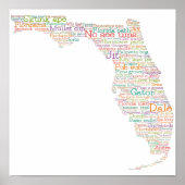 Florida USA Slang Word Art Map Poster (Voorkant)