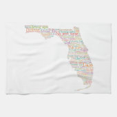 Florida USA Slang Word Art Map Theedoek (Horizontaal)