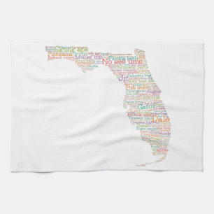 Florida USA Slang Word Art Map Theedoek