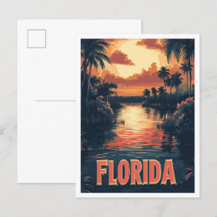 Florida USA Vintage Illustratie Reizen Briefkaart