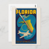 Florida USA Vintage Poster 1938 Briefkaart (Voorkant / Achterkant)