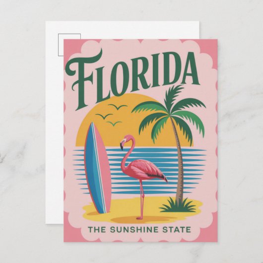 Florida USA Vintage Travel Briefkaart (Voorkant / Achterkant)