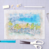 Florida USA Waterverf Schetsen Tissuepapier (Craft)