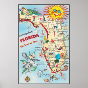 FLORIDA USA, Welkom Kaart Poster
