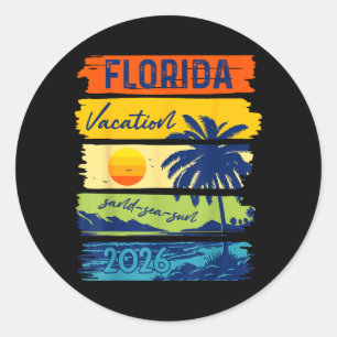 Florida Vakantie 2026 Zee Zand Strand Zomer Trip Ronde Sticker