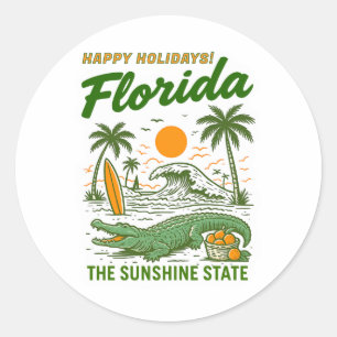 Florida Vakantie Groet Ronde Sticker