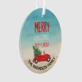 Florida Vakantie Tropisch strand Vrolijk kerstfees Ornament (voorkant)