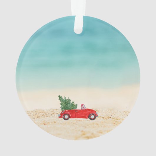 Florida Vakantie Tropisch strand Vrolijk kerstfees Ornament (achterkant)