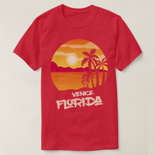 Florida Venice Vacation Palm-bomen Ocean Surfing T-shirt (Design voorkant)