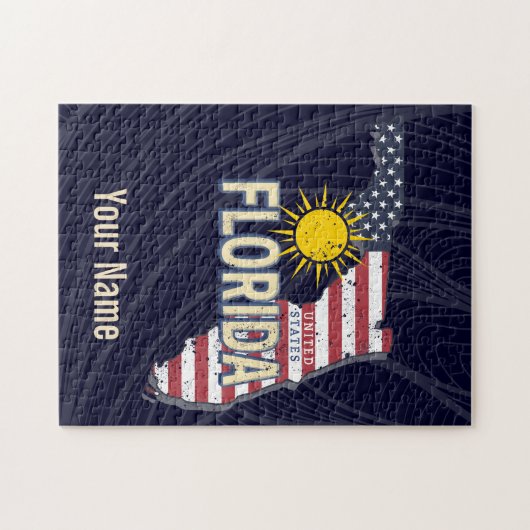 Florida Verenigde Staten Retro Kaart  Verenigde St Legpuzzel (Horizontaal)
