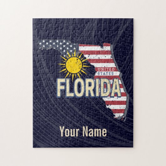 Florida Verenigde Staten Retro Kaart  Verenigde St Legpuzzel (Verticaal)