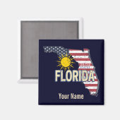 Florida Verenigde Staten Retro Kaart Verenigde St Magneet (Voorkant / Achterkant)