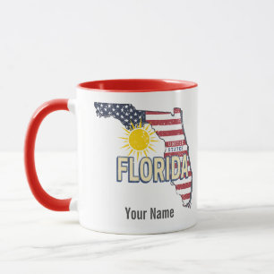 Florida Verenigde Staten Retro Kaart Verenigde St Mok