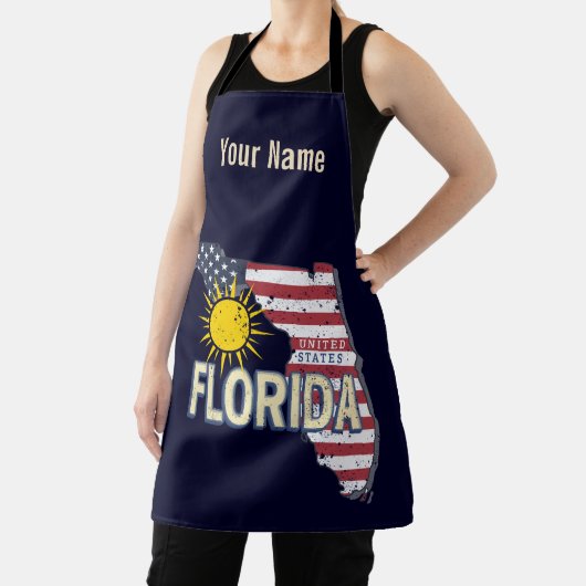 Florida Verenigde Staten Retro Kaart  Verenigde St Schort (Insitu)