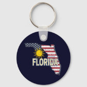 Florida Verenigde Staten Retro Kaart  Verenigde St Sleutelhanger (Voorkant)