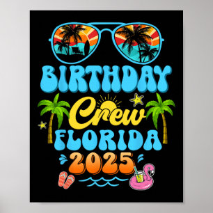 Florida Verjaardag Crew Vakantie Cruise 2025 Zomer Poster