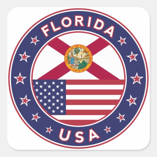Florida Vierkante Sticker (Voorkant)