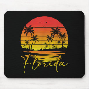 Florida Vintage Palmboom Zonsondergang Familie Rei Muismat