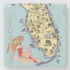 Florida vintage reisplatenkitsch stenen onderzetter
