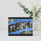 Florida Vintage Reisposter Briefkaart (Staand voorkant)