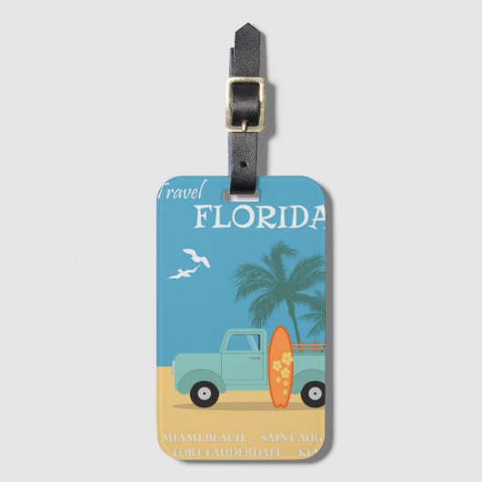 Florida Vintage Travel Bagagelabel (Voorkant (verticaal))