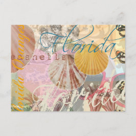 Florida Vintage Travel Beach Seashell Shell Art Briefkaart