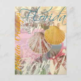 Florida Vintage Travel Beach Seashell Shell Art Briefkaart