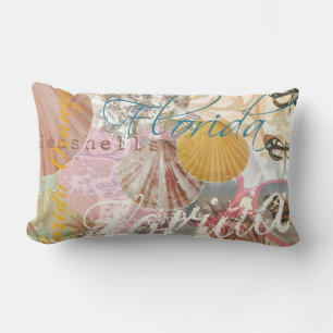 Florida Vintage Travel Beach Seashell Shell Art Kussen