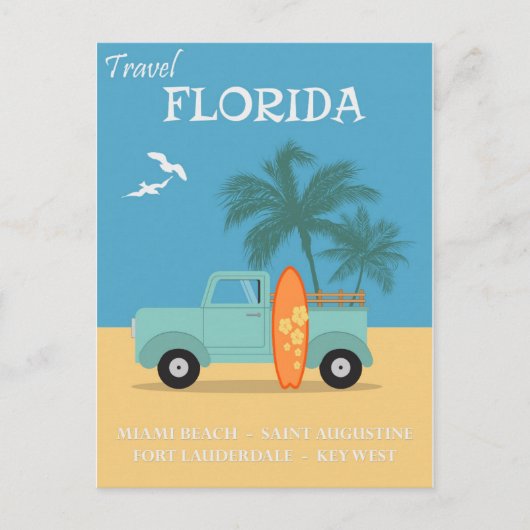 Florida Vintage Travel Feestdagenkaart (Voorkant)