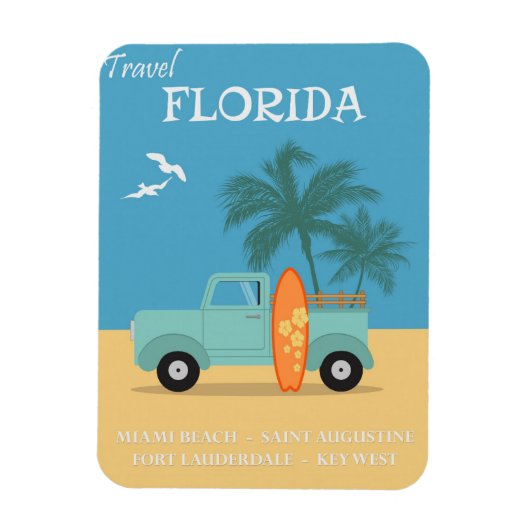 Florida Vintage Travel Magneet (Verticaal)
