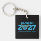 Florida Virtual HS Afgestudeerde 2027, Zwart Sleutelhanger (Voorkant)