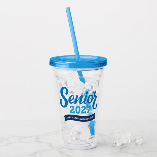 Florida Virtual HS Afstudeerder 2027 Acrylbeker Acryl Drinkbeker (Voorkant ijs)