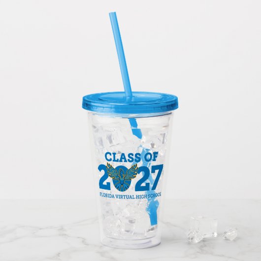 Florida Virtual HS Klas van 2027 Acrylbeker Acryl Drinkbeker (Voorkant ijs)