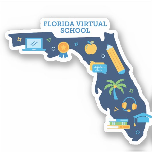 Florida Virtual School - Sticker van de staat Flor (Voorkant)