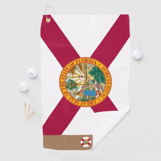 Florida vlag en Florida monogrammen / golfhanddoek (Insitu)