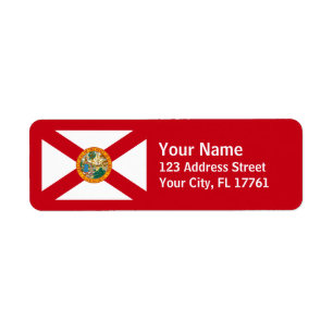 Florida vlag retour adres labels