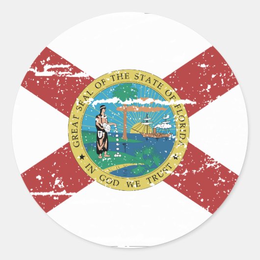  FLORIDA-vlag Ronde Sticker (Voorkant)