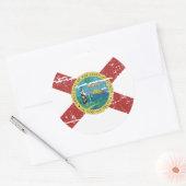  FLORIDA-vlag Ronde Sticker (Envelop)