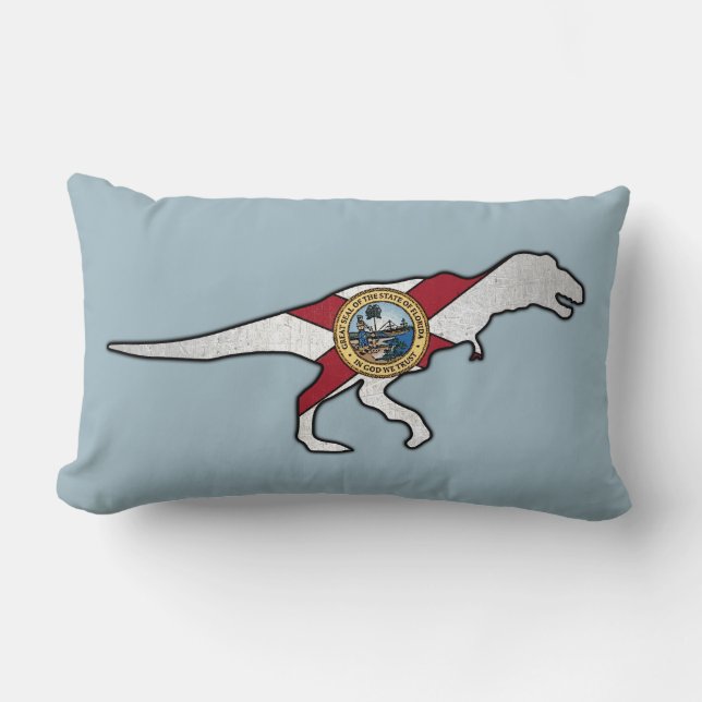 Florida vlag trex dinosaurus gooi kussen (Voorkant)