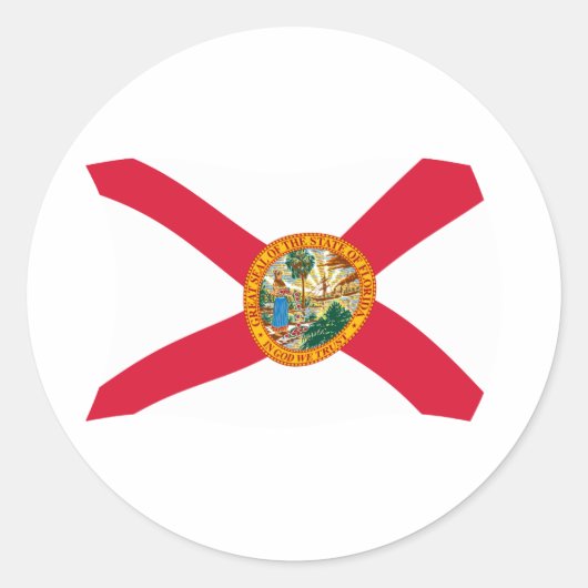 Florida Vlagsticker Ronde Sticker (Voorkant)