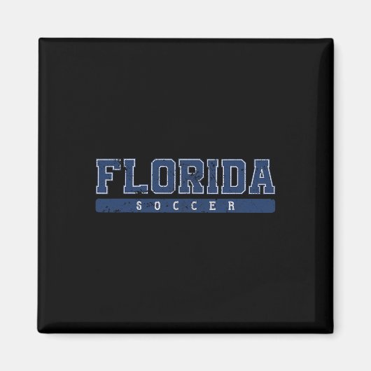 Florida Voetbal Blauwe Vintage Tekst Magneet (Voorkant)