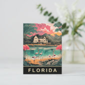 Florida, Vogels aan de kust, Waterverf Reizen Briefkaart (Staand voorkant)