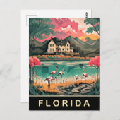 Florida, Vogels aan de kust, Waterverf Reizen Briefkaart (Voorkant / Achterkant)